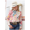 CTW8040017 Cruel Girl Girls' Long Sleeve Western Snap Shirt - Cream Print