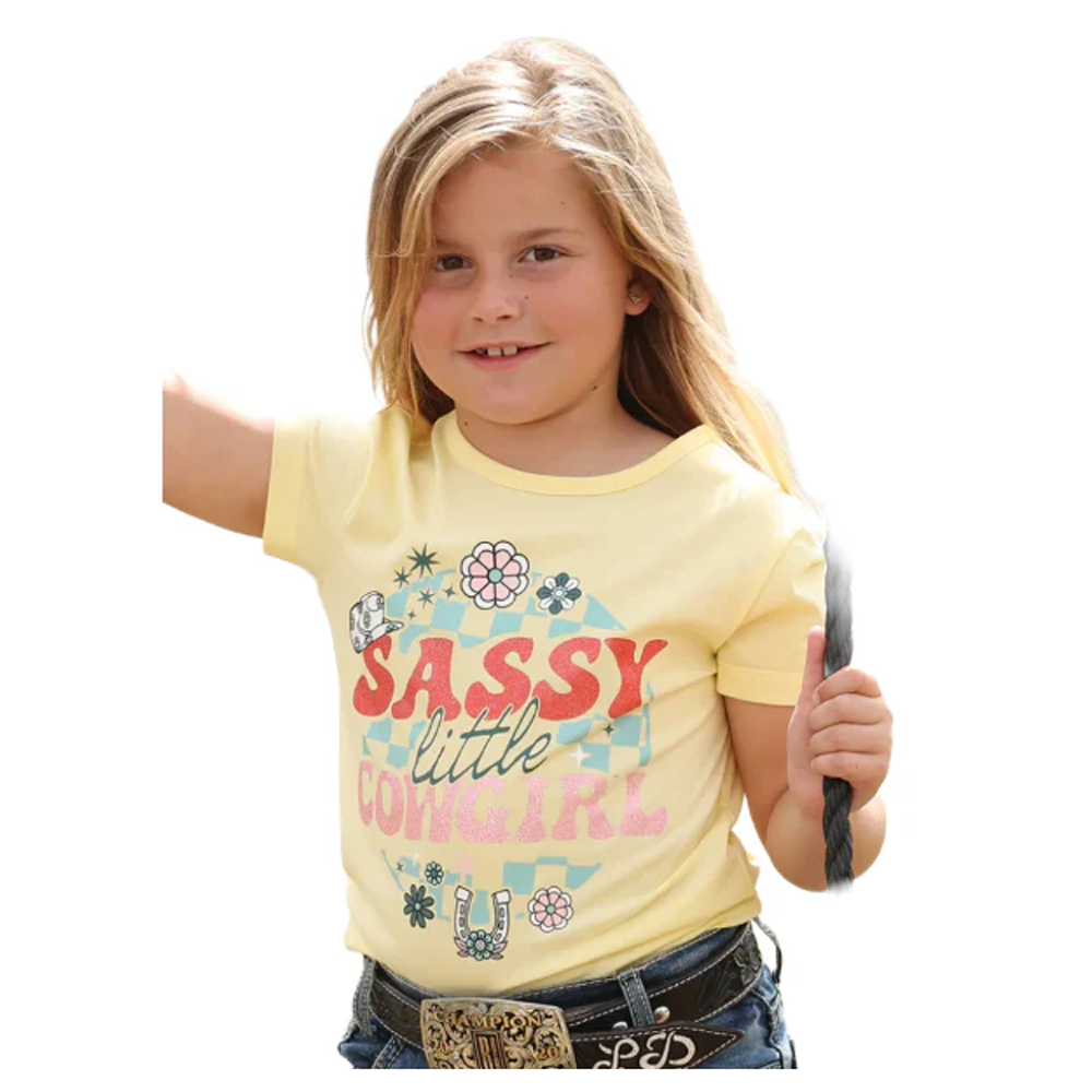 CTW8910007 Cruel Girl Girls' Sassy Cowgirl Short Sleeve T-Shirt - Yellow