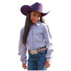 CTW8985001 Cruel Girl Girls' Long Sleeve Dirty Dyed Western Snap Shirt - Lilac