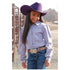 CTW8985001 Cruel Girl Girls' Long Sleeve Dirty Dyed Western Snap Shirt - Lilac