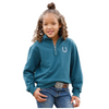 CWK8023001 Cruel Girl Girls' Long Sleeve 1/2 Zip Pullover - Teal