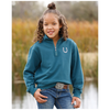 CWK8023001 Cruel Girl Girls' Long Sleeve 1/2 Zip Pullover - Teal
