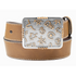 D130005202 Angel Ranch Girl's Smooth Leather Belt with Branded Buckle - Brown