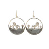D460017236 Silver Strike Ladies Round Horse Cactus Earrings - Silver