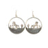 D460017236 Silver Strike Ladies Round Horse Cactus Earrings - Silver