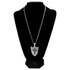 D47023 Silver Strike Men's 24" Arrow Head Turquoise Cross Necklace