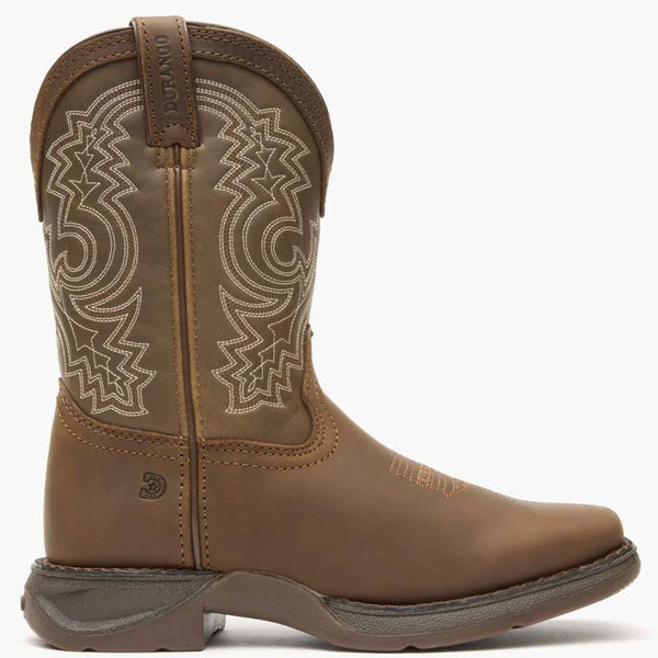 DBT0239Y Durango Youth Lil Rebel Square Toe Cowboy Boot - Sable Brown