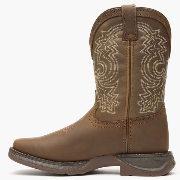DBT0239Y Durango Youth Lil Rebel Square Toe Cowboy Boot - Sable Brown