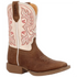 DBT0253C Durango Children's Shyloh Wide Square Toe Cowboy Boot -  Honey Tan / Metallic Peach