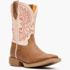 DBT0253Y Durango Youth Shyloh Wide Square Toe Cowboy Boot -  Honey Tan / Metallic Peach