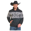 DM91C06185 Panhandle Slim Men's Border Print Fleece Pullover - Black