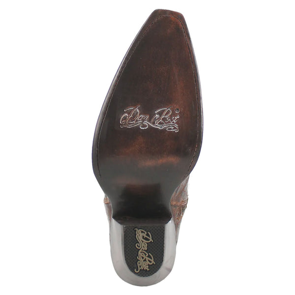 DP3709 Dan Post Jilted Ladies Western Tall Leather Snip Toe Boot- Distressed Brown