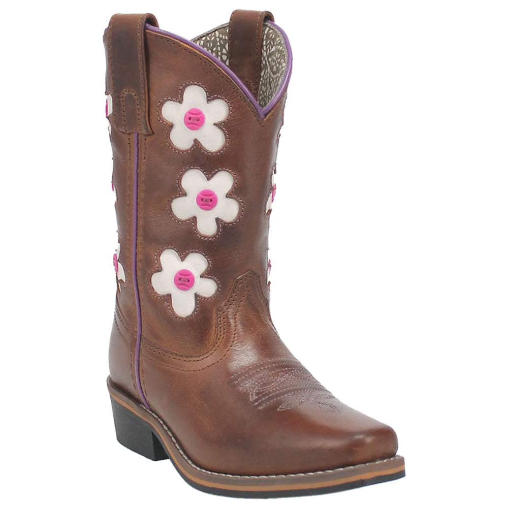 DPC2903 Dan Post Childs Giselle Brown Leather Boot - Color Changing