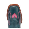 DPC4024 Dan Post Children's Sweet Caroline Square Toe Cowboy Boot - Turquoise / Pink