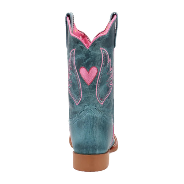 DPC5024 Dan Post Youth Sweet Caroline Square Toe Cowboy Boot - Turquoise / Pink