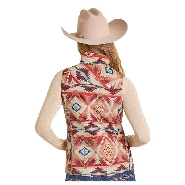 DW98C06847 Panhandle Slim Powder River Outfitters Women's Reversible Quilted Vest