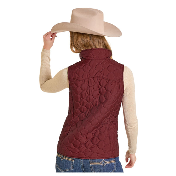 DW98C06847 Panhandle Slim Powder River Outfitters Women's Reversible Quilted Vest