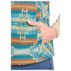 DW98C06848 Panhandle Slim Powder River Outfitters Women's Aztec Reversible Quilted Vest - Turquoise
