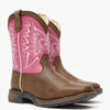 DWBT094 Durango Youth Let Love Fly Square Toe Western Boot - Brown & Pink