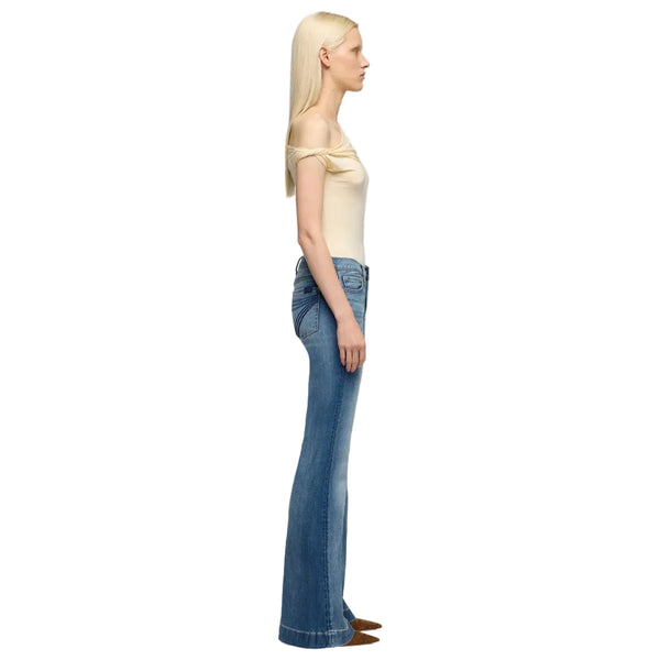 7 For All Mankind Women's Dojo Tailorless Trouser Jeans - Distressed Authentic Light 7U45244A