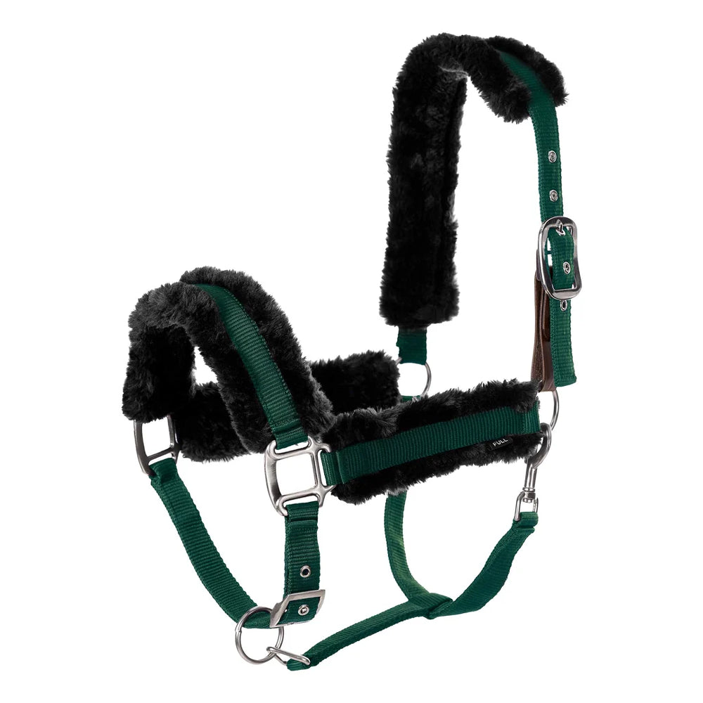 E22007-HGR/BL Equinavia Valkyrie Ultra Fleece Breakaway Halter - Hunter Green / Black