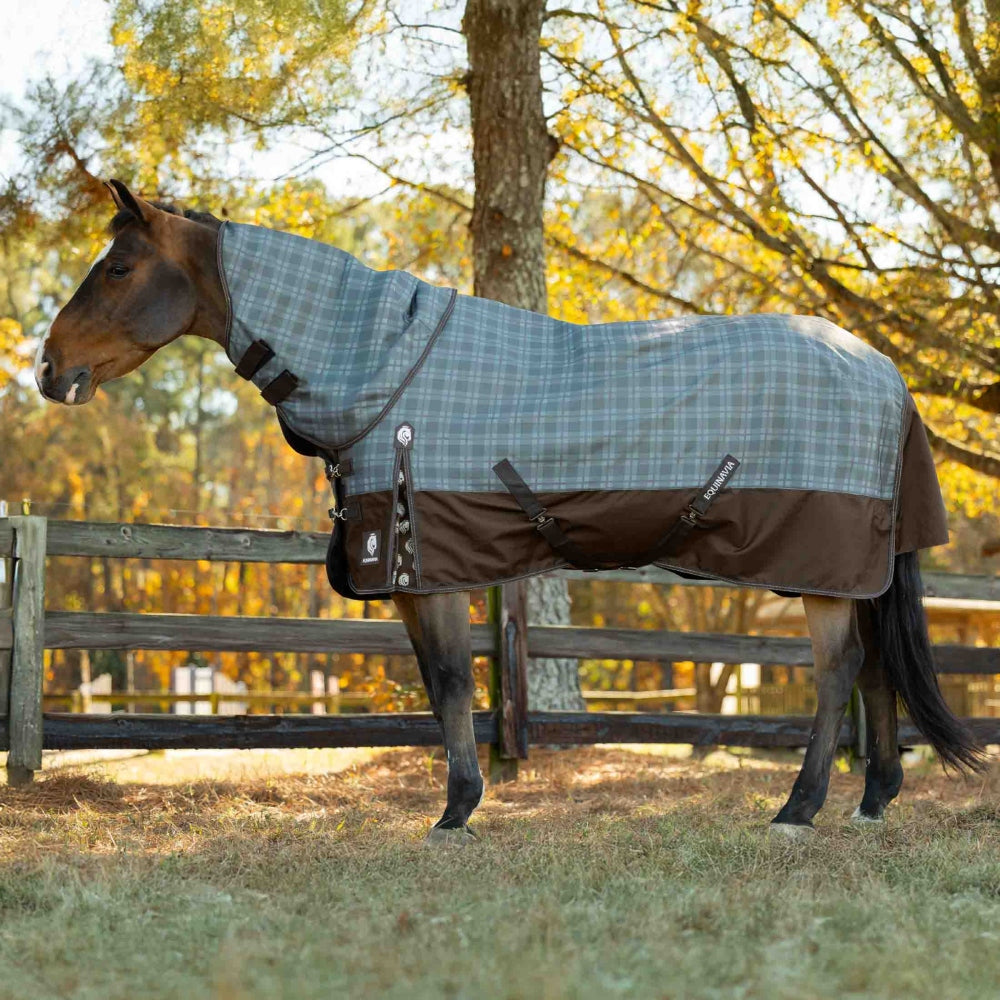 E24018-DBR/TGR Equinavia Arktis Regular Neck 1200D Mid Weight Blanket - Dark Brown / Thyme