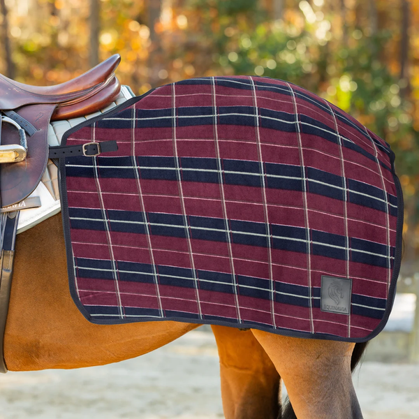 E24067-BU/NV Equinavia Norse Fleece Exercise Quarter Sheet - Burgundy Navy Plaid