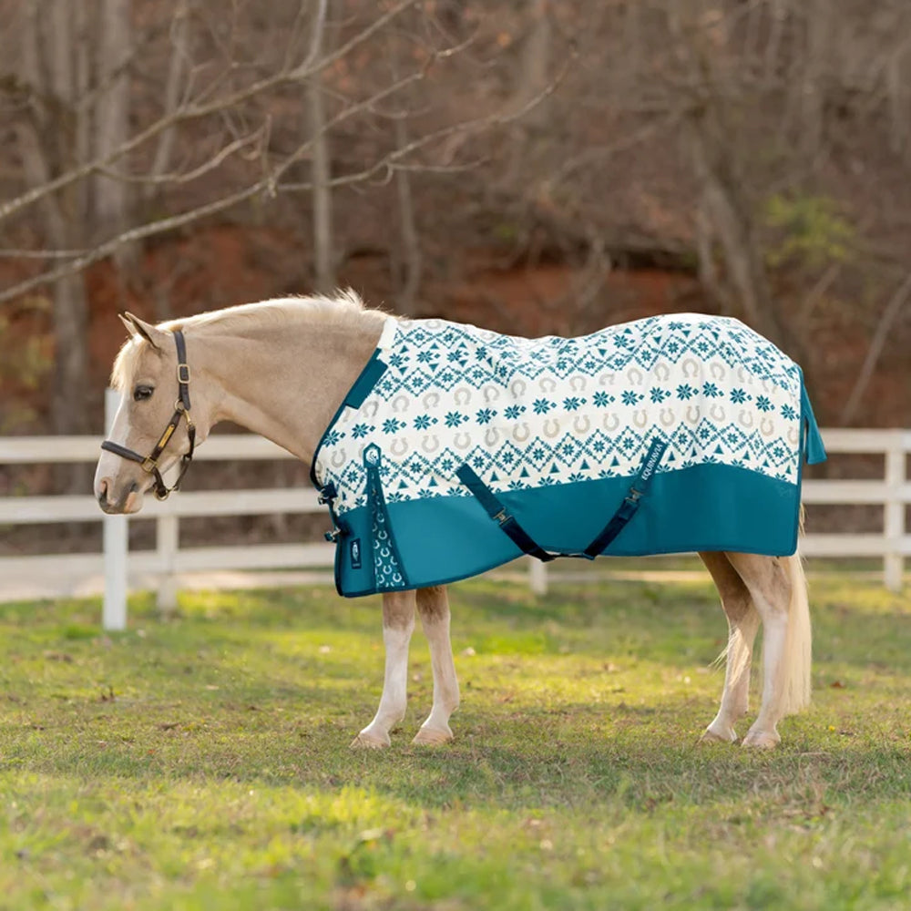 E24077-LYB/VCR Equinavia Norse Pony Mid Weight Turnout Blanket 200g - Lyons Blue / Vanilla Cream