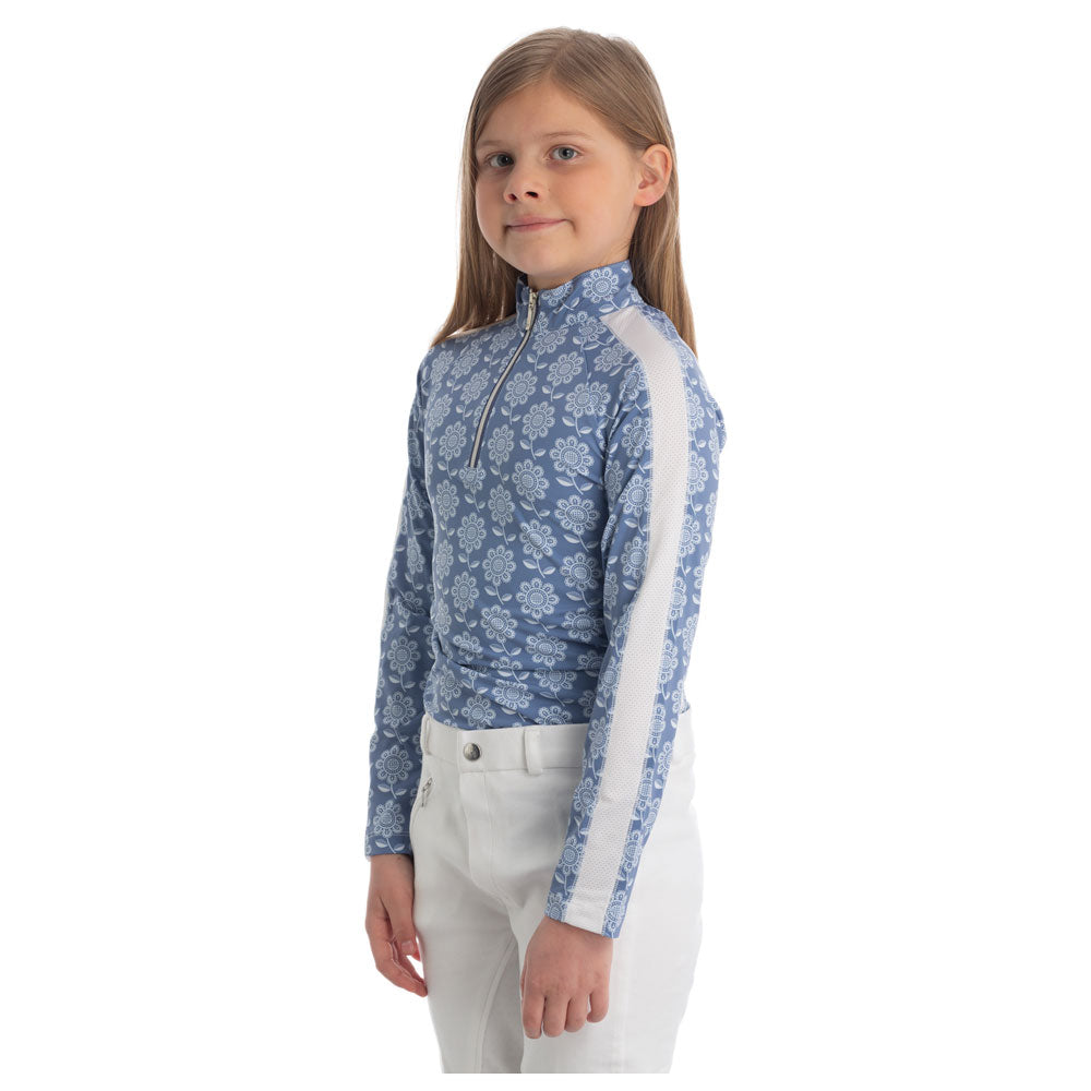 E32014 Equinavia Alma Kids Long Sleeve Sun Shirt - Dusty Blue