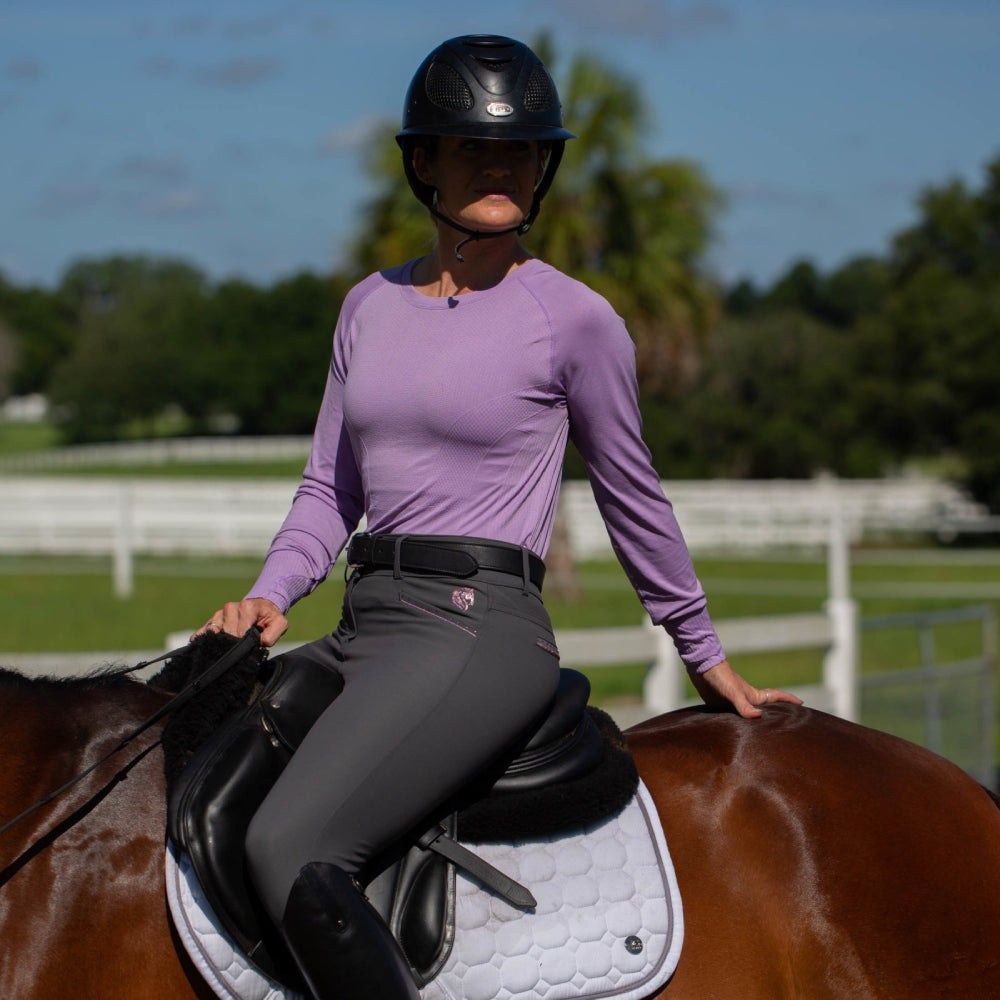 E32017-OMP Equinavia Elin Womens Seamless Long Sleeve Top - Orchid Mist