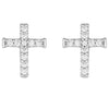 ER1510 Montana Silversmiths Quiet Faith Tiny Crystal Cross Earrings