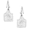 ER5398 Montana Silversmiths Chiseled Cow Tag Earrings