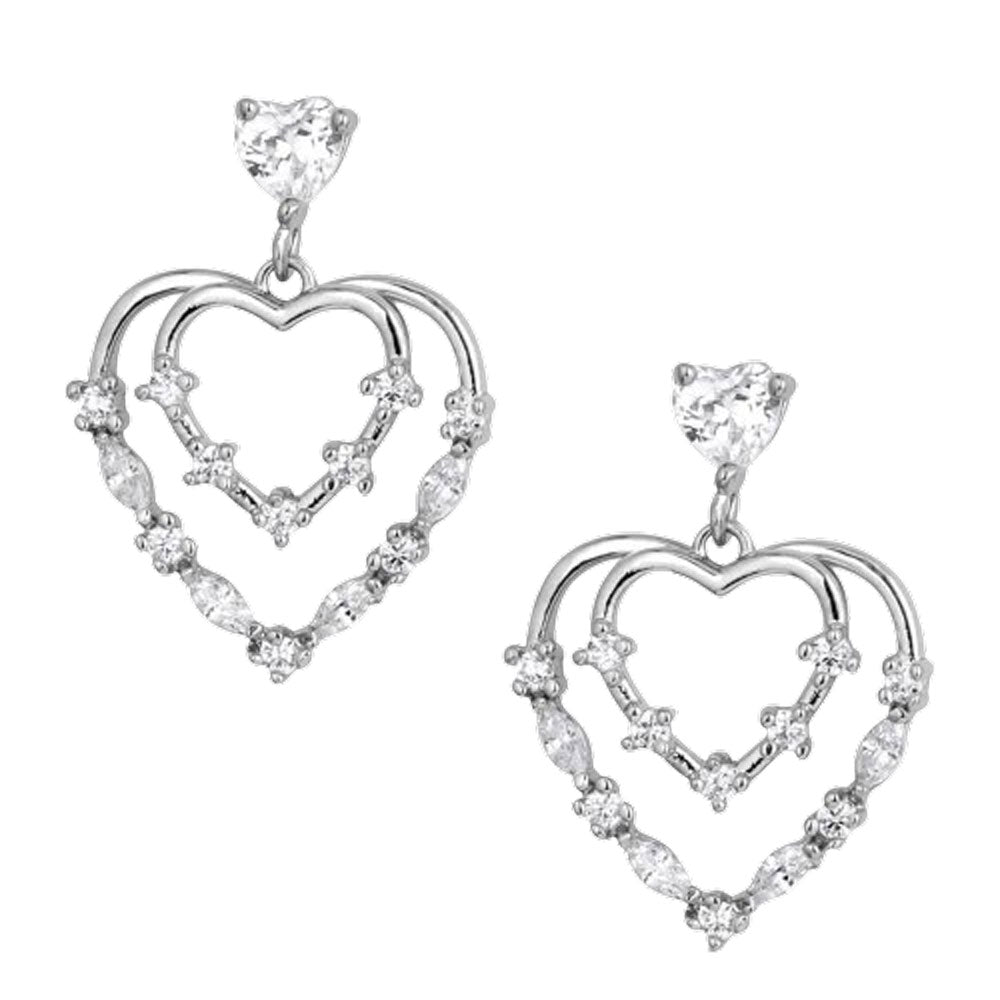 ER5797 Montana Silversmiths Heart Grows Crystal Earrings