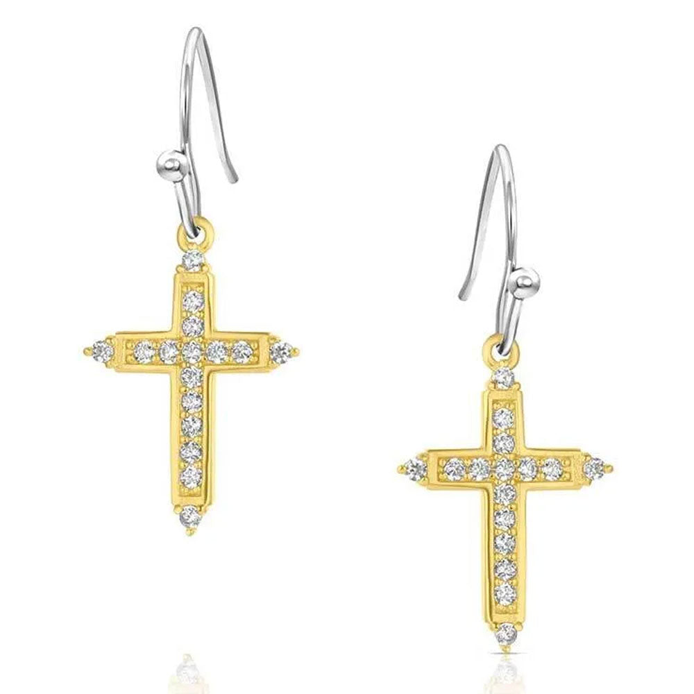 ER6318 Montana Silversmiths Dorado Cross Earrings