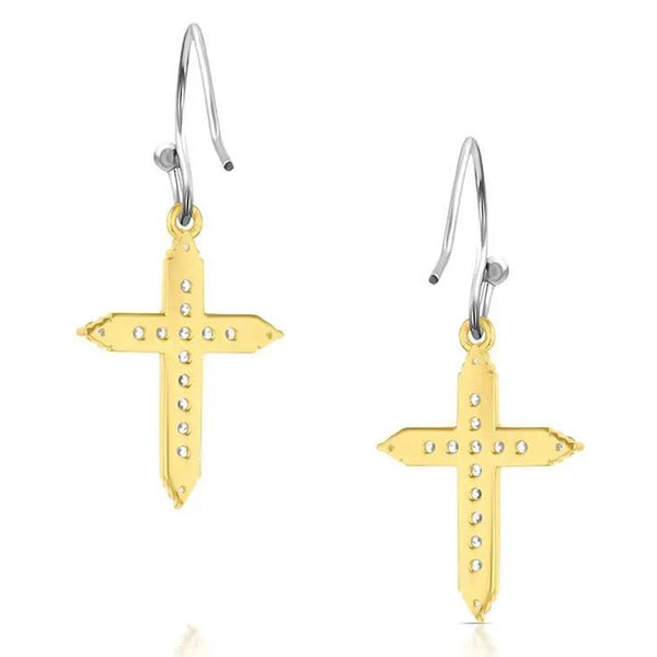 ER6318 Montana Silversmiths Dorado Cross Earrings