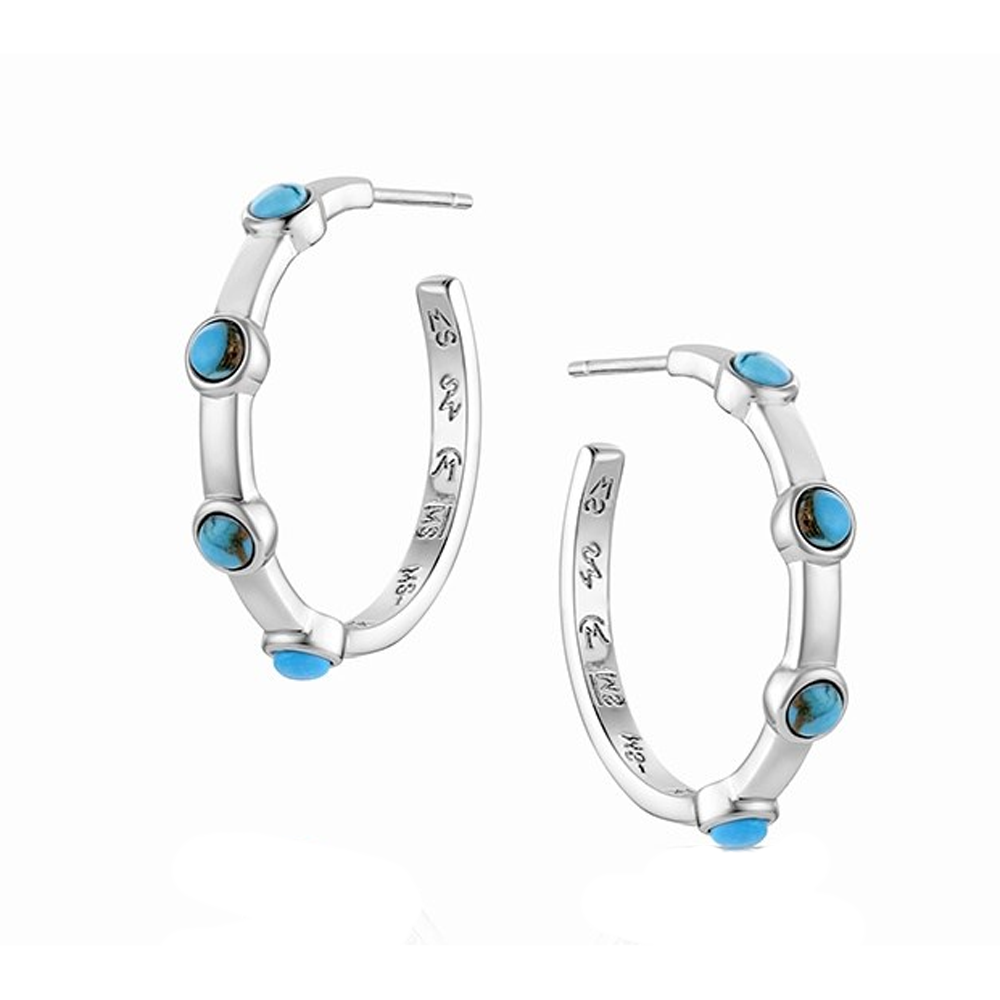ER6546 Montana Silversmiths Gentle Rain Turquoise Hoop Earrings