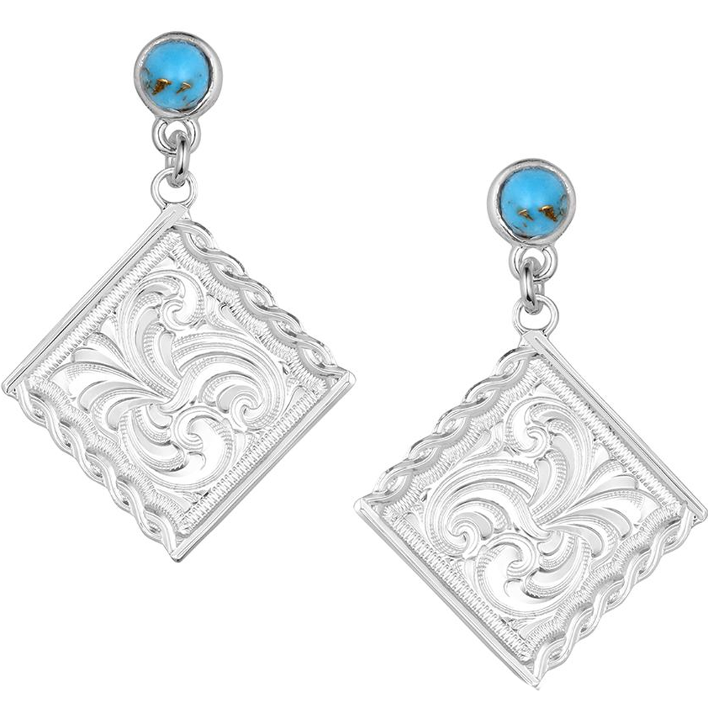 ER6584 Montana Silversmiths Western Darling Turquoise Earrings