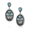 ER6604 Montana Silversmiths Boot Stitch Turquoise Earrings