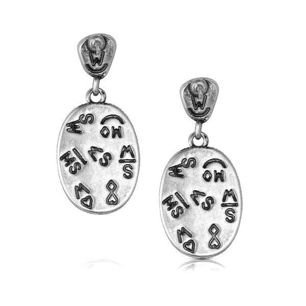 ER6604 Montana Silversmiths Boot Stitch Turquoise Earrings