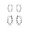 ER6613 Montana Silversmiths Twisted Up Hoop Earring Set