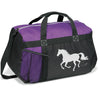 GG819PU Travel Duffel Bag With Galloping Horse -Black/Purple AWST