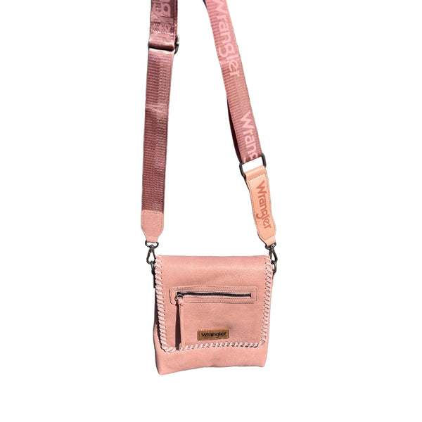 WRS-1014PK Wrangler Concealed Carry Crossbody Purse Bag - Pink