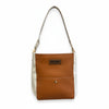 WRS-1022 Wrangler 2 Tone Color Block Shoulder Bag / Crossbody Purse -Brown & Off White