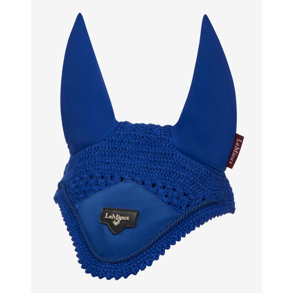IT04812 LeMieux Loire Satin Fly Veil Hood Lycra Bonnet - Benetton Blue