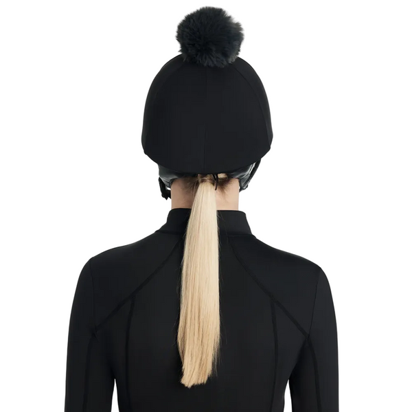 IT06781 LeMieux Classique Pom Hat Silk Helmet Cover - Black