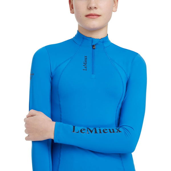 IT06805 LeMieux Young Rider Classique Base Layer Long Sleeve Shirt - Benetton Blue