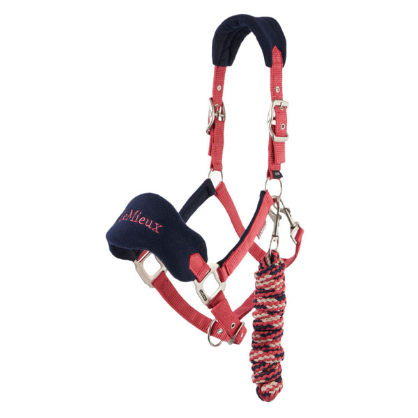 IT06995 LeMieux Mini Vogue Headcollar Halter & Leadrope - Cranberry