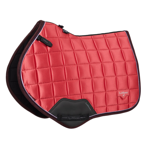 IT07090 LeMieux Loire Classic Satin Close Contact Square English Saddle Pad - Cranberry