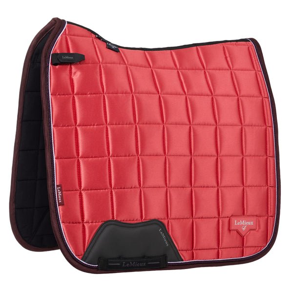 IT07098 LeMieux Loire Classic Satin Dressage Square Saddle Pad - Cranberry
