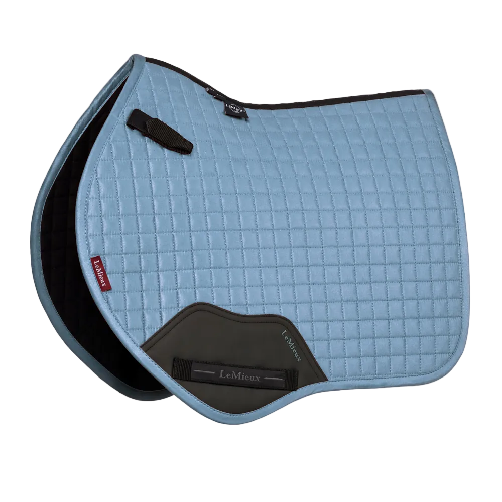IT07601 LeMieux Close Contact Suede Square English Saddle Pad - Ice Blue Large